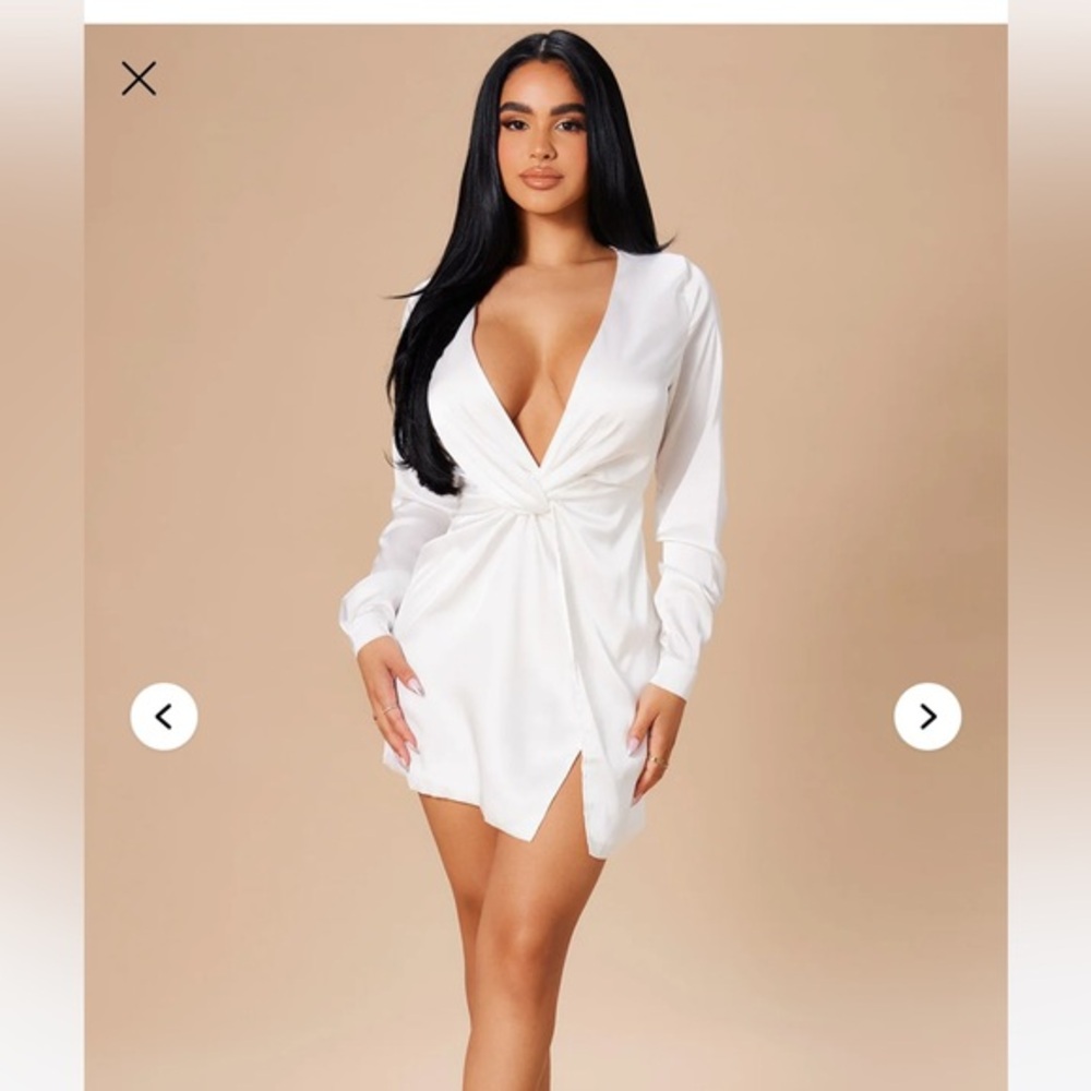 Fashion Nova White Sugar Free Dress, NWT, size L
